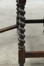 Load image into Gallery viewer, Antique Oak Barley Twist Gateleg Drop Leaf Table
