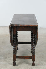 Load image into Gallery viewer, Antique Oak Barley Twist Gateleg Drop Leaf Table
