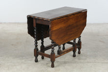 Load image into Gallery viewer, Antique Oak Barley Twist Gateleg Drop Leaf Table
