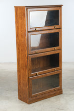 Load image into Gallery viewer, Barrister Style Bookcase with Sliding Glass Doors | Four Stack Display Cabinet
