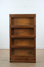 Load image into Gallery viewer, Antique 4-Stack Tiger Oak Barrister Bookcase with Lower Drawer (c. 1890–1910)
