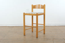 Load image into Gallery viewer, Postmodern Maple Counter Stool with Upholstered Seat

