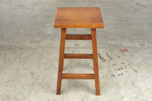 Load image into Gallery viewer, Solid Wood 27 Inch Counter Stool Square Seat Mission Style Brown Finish
