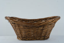 Load image into Gallery viewer, Vintage Large Oval Wicker Willow Laundry Basket Rustic Farmhouse Storage
