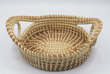 Load image into Gallery viewer, Handwoven Pine Needle Basket Double Handle Oval Decorative 11 Inch
