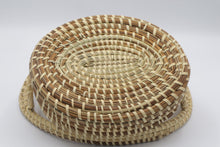 Load image into Gallery viewer, Handwoven Pine Needle Basket Double Handle Oval Decorative 11 Inch
