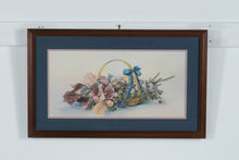 Load image into Gallery viewer, Framed Glynda Turley Limited Edition Print “Iris Basket II” – Floral Still Life with Blue Ribbon
