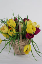 Load image into Gallery viewer, Basket of Fake Tulips Decor
