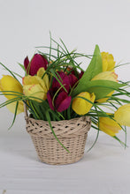 Load image into Gallery viewer, Basket of Fake Tulips Decor
