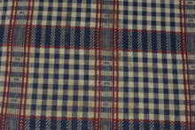Load image into Gallery viewer, Bassett Furniture Plaid Armchair &amp; Matching Ottoman – Navy Red &amp; Cream
