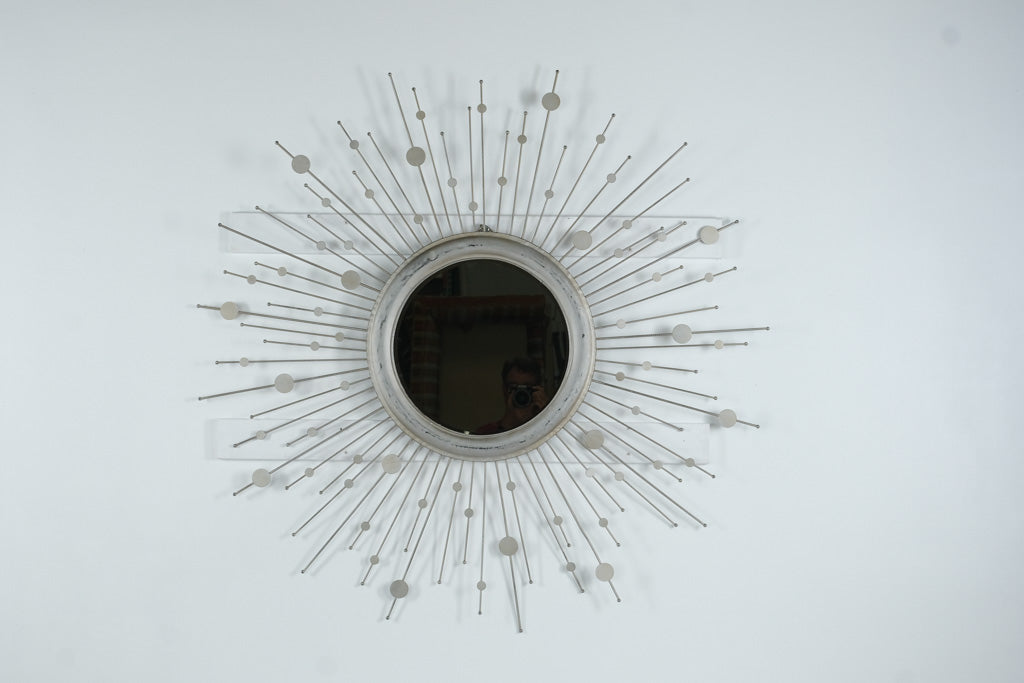 Bassett Mirror Co. Silver Starburst Wall Mirror – 48” Round