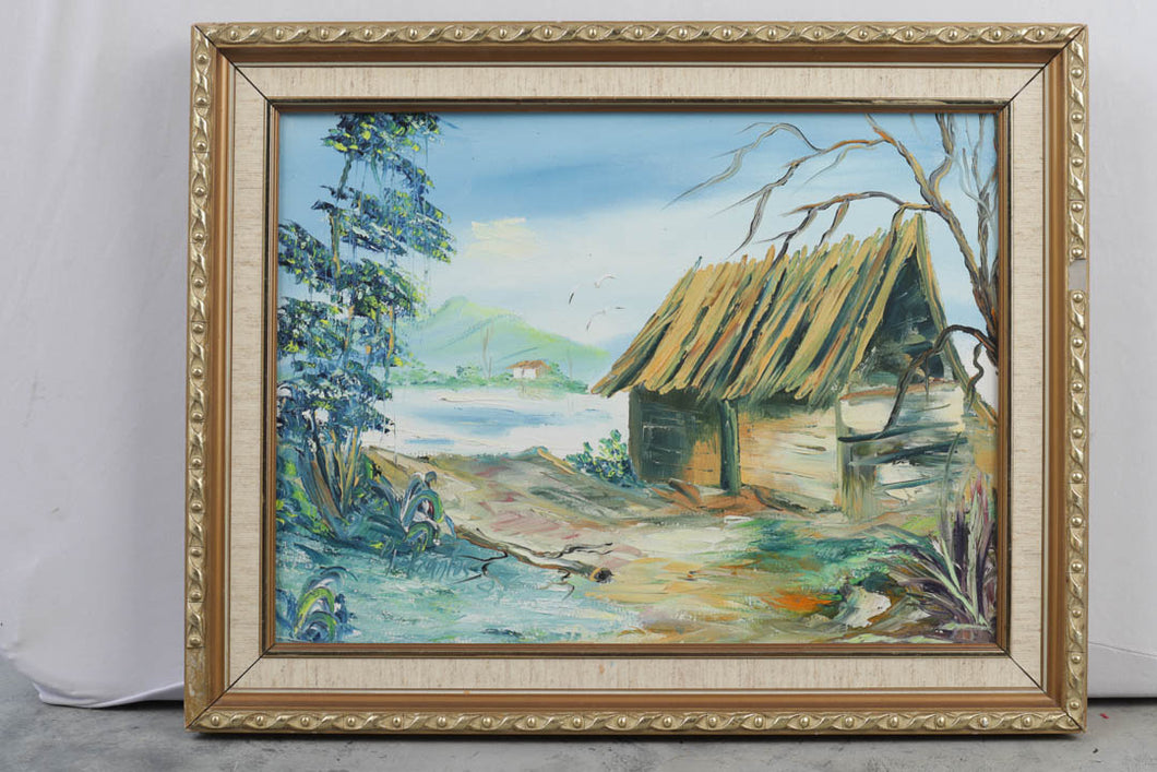 Beach Shack Signed by Artist - Oil on Canvas