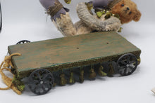 Load image into Gallery viewer, Bear Works Christina Wermmit Pauk Artist Teddy Bear Jester Pull Cart 1993

