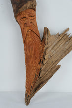 Load image into Gallery viewer, L Holloway Hand Carved Wood Spirit Tree Face Sculpture Folk Art 1998
