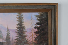 Load image into Gallery viewer, “Bears on the Log” by Marianne Caroselli – Framed Wildlife Cabin Print  (Online Exclusive)
