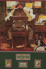 Load image into Gallery viewer, Norman Rockwell “Beating the Deadline” Framed Stamp Art – 17&quot; x 22&quot; – Postal Commemorative Society
