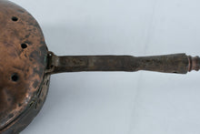 Load image into Gallery viewer, Antique European Copper Bed Warmer with Wooden Handle – Hand-Hammered Hearth Warming Pan
