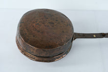 Load image into Gallery viewer, Antique European Copper Bed Warmer with Wooden Handle – Hand-Hammered Hearth Warming Pan
