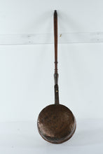 Load image into Gallery viewer, Antique European Copper Bed Warmer with Wooden Handle – Hand-Hammered Hearth Warming Pan
