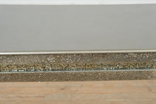 Load image into Gallery viewer, Silver Glam Scroll-Leg Console Table with Glitter Inlay &amp; Glass Accents
