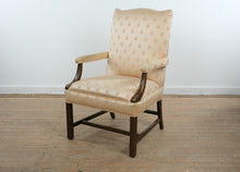 Load image into Gallery viewer, Upholstered Armchair with Bee Motif Fabric &amp; Solid Wood Frame
