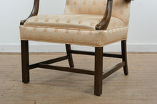 Load image into Gallery viewer, Upholstered Armchair with Bee Motif Fabric &amp; Solid Wood Frame
