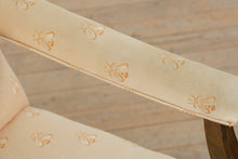 Load image into Gallery viewer, Upholstered Armchair with Bee Motif Fabric &amp; Solid Wood Frame
