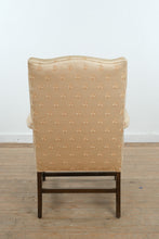 Load image into Gallery viewer, Upholstered Armchair with Bee Motif Fabric &amp; Solid Wood Frame
