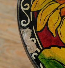Load image into Gallery viewer, Hand-Painted Sunflower &amp; Bee Accent Table – 14” Round x 20” Tall
