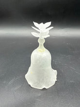 Load image into Gallery viewer, Vintage Balos 1980 Handmade Frosted Glass Flower Handle Bell Ruffled Rim

