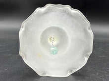 Load image into Gallery viewer, Vintage Balos 1980 Handmade Frosted Glass Flower Handle Bell Ruffled Rim
