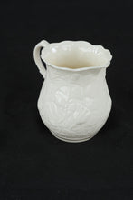 Load image into Gallery viewer, Belleek Ireland White Porcelain Cream Pitcher Embossed Floral Design
