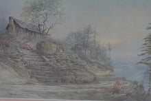 Load image into Gallery viewer, Vintage Ben Hampton 1974 Mountain Cabin Landscape Print Framed 20x15

