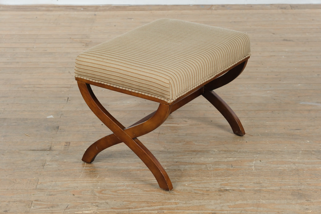 Fairhaven Striped Wood Vanity Bench