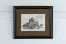 Load image into Gallery viewer, Original Framed Architectural Drawing Berliner Dom Signed Ink and Wash Artwork
