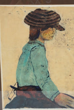 Load image into Gallery viewer, Bernice Profile Portrait Framed Art Print Young Woman Mid Century Style 18 x 22
