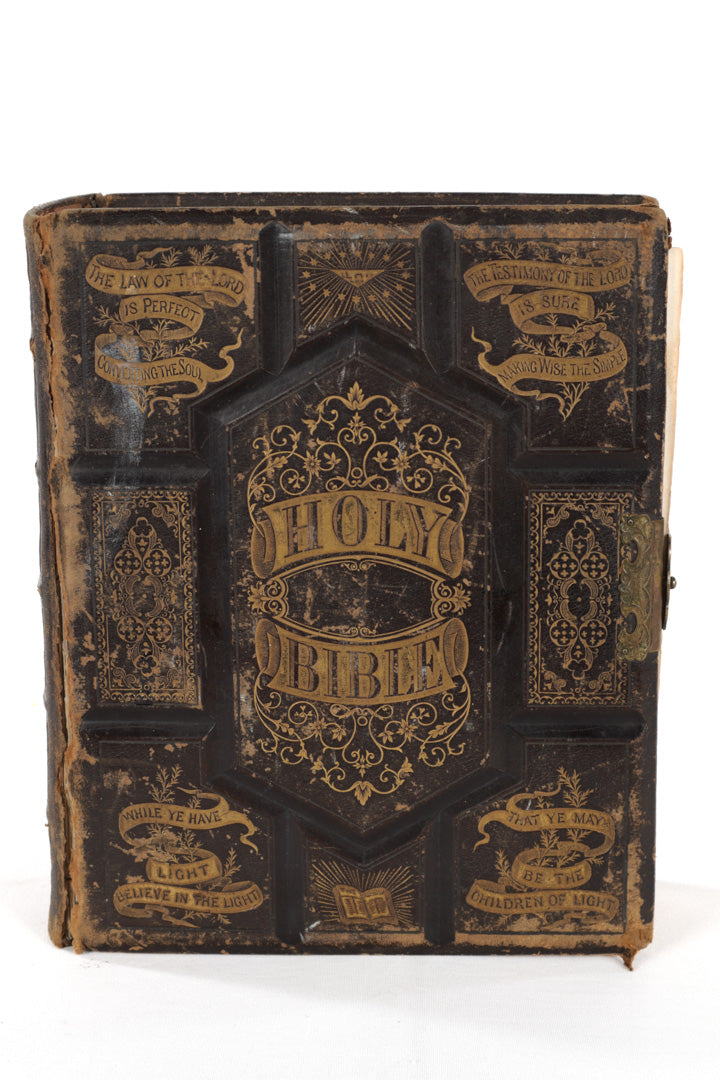 19th Century Press Leather Family Bible