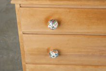 Load image into Gallery viewer, Vintage Solid Birch Four Drawer Chest of Drawers with Carved Fan Motif
