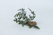 Load image into Gallery viewer, Bird Vine Glass Bud Vase Metal Candle Holder Decorative Accent

