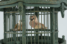 Load image into Gallery viewer, Vintage Chinese Style Pagoda Bird Cage With Carved Figures and Birds
