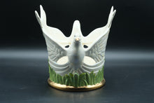 Load image into Gallery viewer, Dove Figural Candle Holder w/ Removable Insert, Iridescent Pearl Glaze &amp; Gold Base – Andrea by Sadek Style
