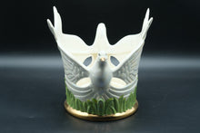 Load image into Gallery viewer, Dove Figural Candle Holder w/ Removable Insert, Iridescent Pearl Glaze &amp; Gold Base – Andrea by Sadek Style
