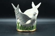Load image into Gallery viewer, Dove Figural Candle Holder w/ Removable Insert, Iridescent Pearl Glaze &amp; Gold Base – Andrea by Sadek Style
