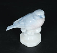 Load image into Gallery viewer, Vintage Savaria Porzellan Bird Figurine – Western Germany Blue &amp; Pink Songbird on Pedestal
