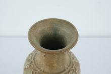 Load image into Gallery viewer, Art Nouveau Pelican Vase Figural Bird Base Ceramic Metal Mounted 13 Inch
