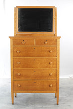Load image into Gallery viewer, Bird&#39;s Eye Maple 6-Drawer Chest of Drawers and Mirror
