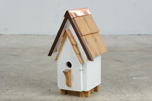 Load image into Gallery viewer, Cedar Wood Birdhouse Copper Roof Accents 18 Inch Outdoor Garden Decor
