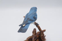 Load image into Gallery viewer, Hand Carved Eastern Bluebird Wood Sculpture Signed Folk Art Bird
