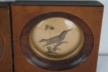 Load image into Gallery viewer, Vintage Pair Framed Bird Prints with Convex Glass 4.5 Inch Square
