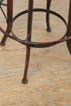 Load image into Gallery viewer, Industrial Reclaimed Wood Adjustable Pub Table and Stool Set ARHAUS Round Metal Base

